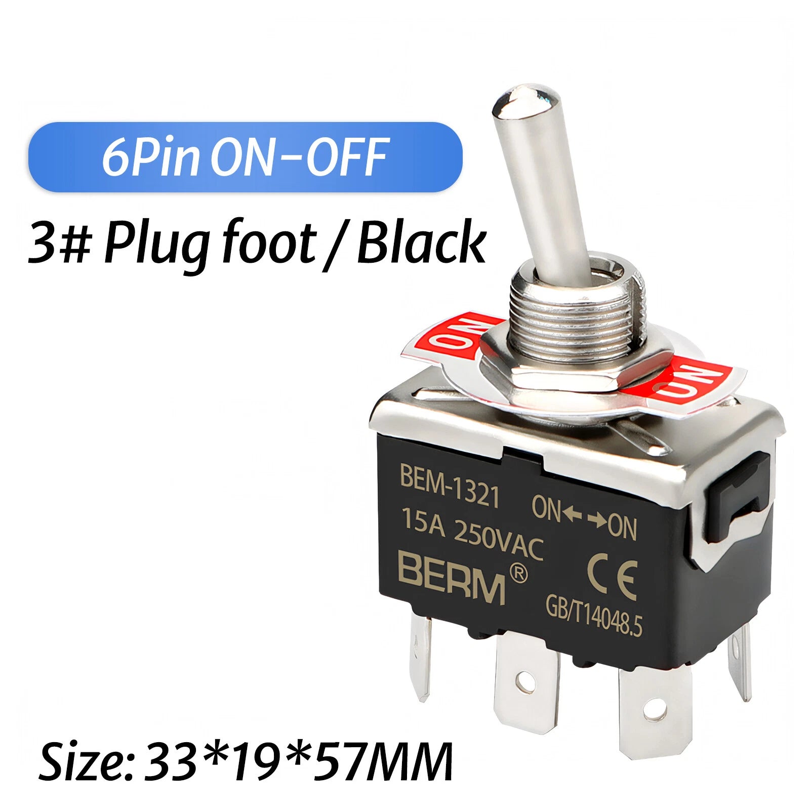 Waterproof Heavy Duty Toggle Switch ON-OFF / ON-OFF-ON | 2–6 Pin | 15A 250V