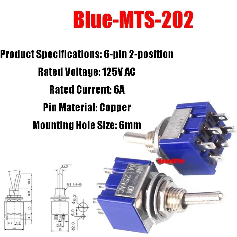 Mini Toggle Switch – MTS / SMTS / E-TEN / PS-102 / DS438 Series, 2 3 6-Pin Rocker Switches