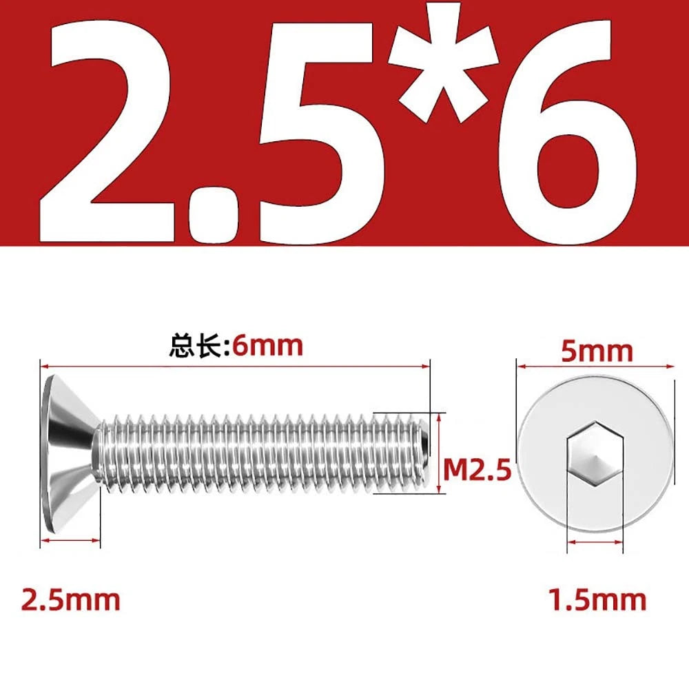 Countersunk Hex Socket Screws – A2 Stainless Steel, M2 to M16, DIN 7991, Fully Threaded