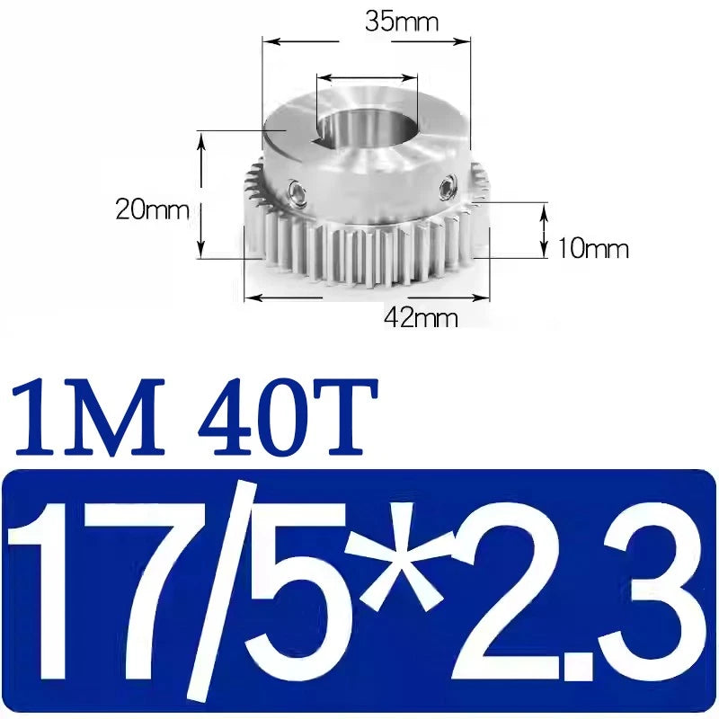 Spur Gears 1M Transmission Gear With Step Stainless Steel Motor Gear 32~50 Teeth