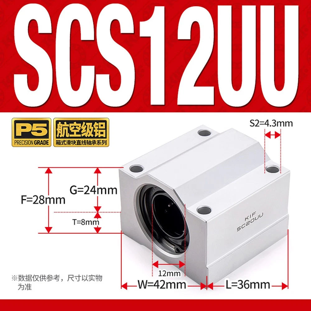 SCS/SBR/TBR/SC-VUU Linear Motion Ball Bearings Diameter 8~60mm Slide Bushing CNC
