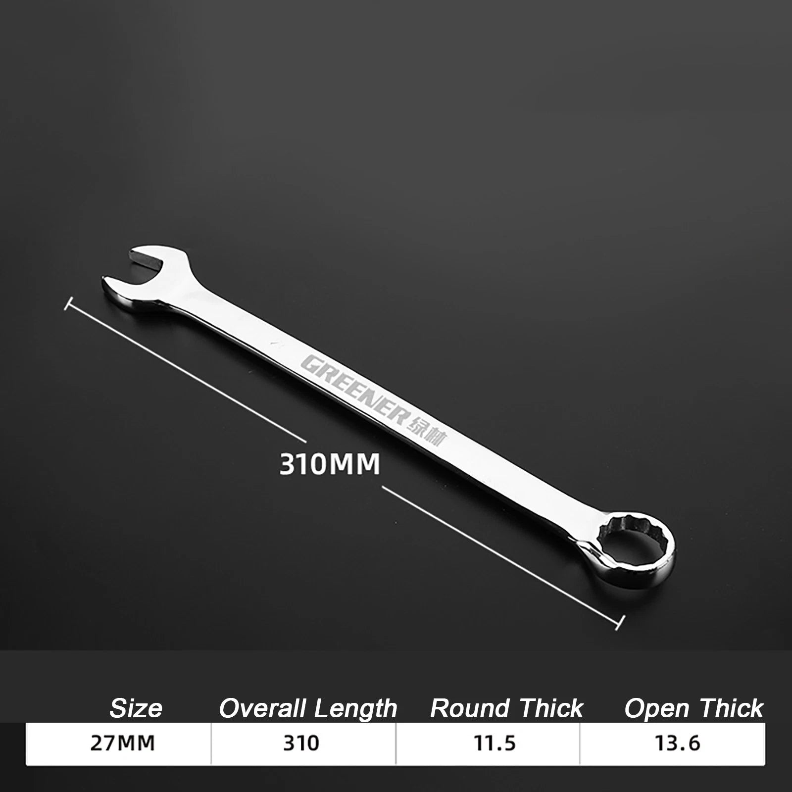 Spanner Combination Wrench CRV Open Ended Round Fixed Head Spanners 6mm - 30mm