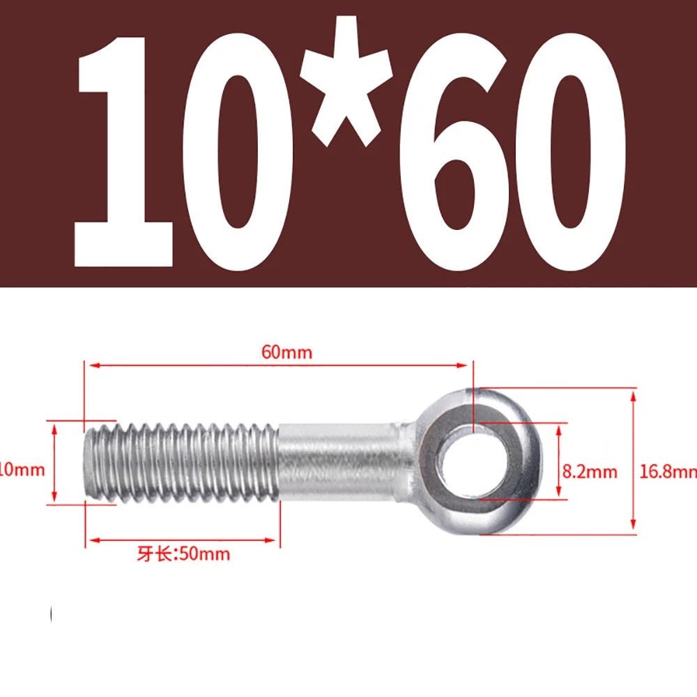 M5 - M24 A2 304 Stainless Steel Partially Threaded Forged Eye Bolts with Rings for Wire Rope & Hanging - HomeDIYer
