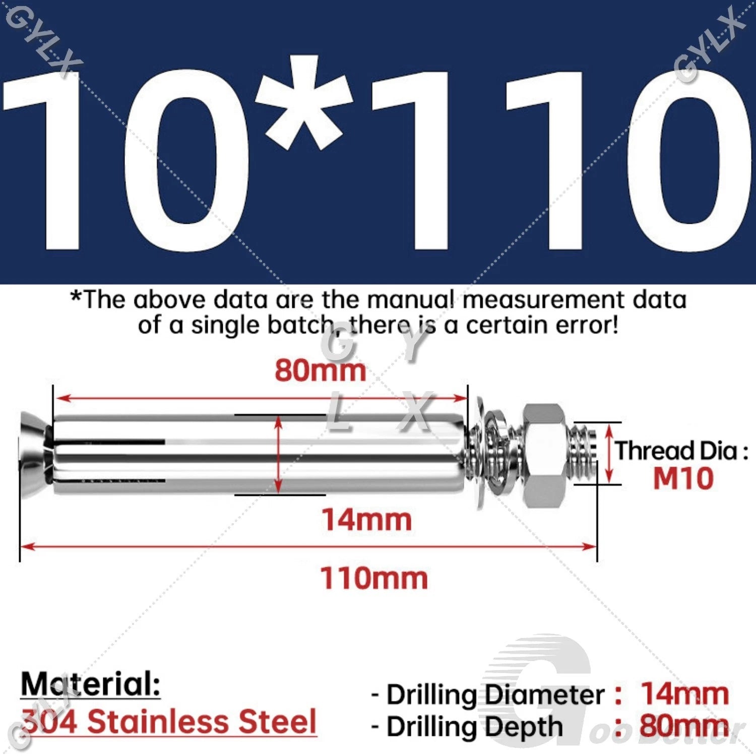 Concrete Expansion Bolts Wall Anchor Screws — M6 to M20 | Stainless Steel & Zinc Plated