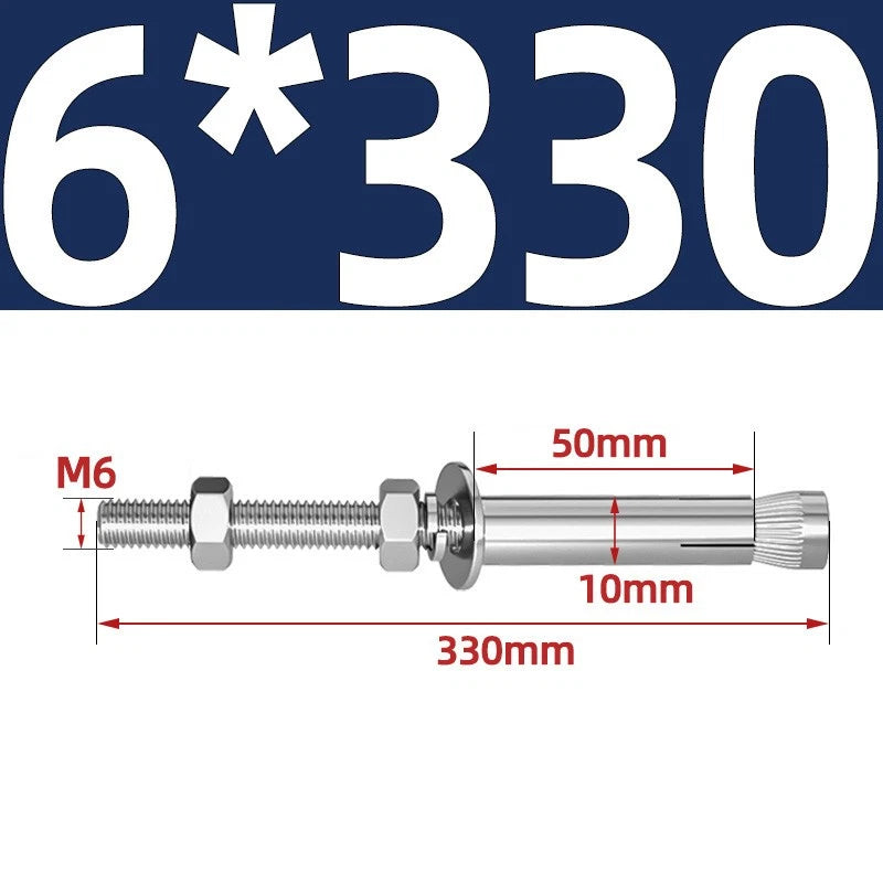 M6-M20 Stainless Steel Concrete Expansion Anchor Bolts – Extra Long