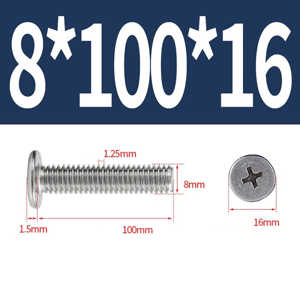 M8 White Phillips Countersunk Screws A2 Stainless Steel | 16mm Head - HomeDIYer