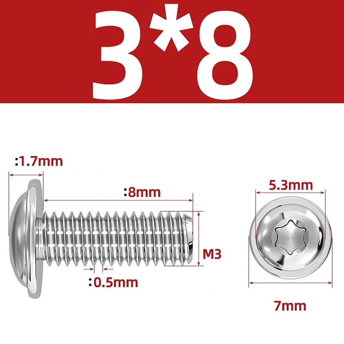 Torx Flanged Button Head Screws — 18 - 8 Stainless Steel, ISO 7380 - 2, M2 to M8 - HomeDIYer