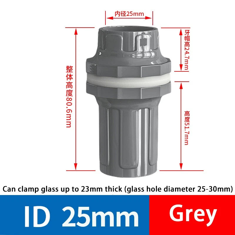 PVC Aquarium Elbow 90° Threads Tank Filter Connection Water Fittings ID 20-50mm