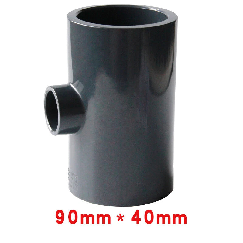 PVC Reducing Tee Pipe & Fittings Solvent Weld Pressure Adapter Connector Black