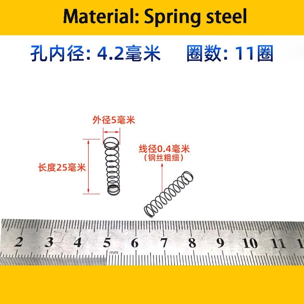 Spring Steel Small Compression Spring 0.2/0.3/0.4mm Wire Diameter 3-50mm Length