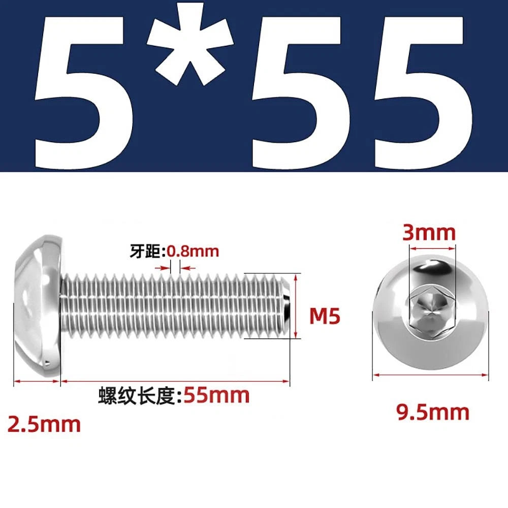 M1.6–M5 A2 Stainless Steel Button Head Socket Cap Screws – Round Pan Head, Hex Drive, Fully Threaded