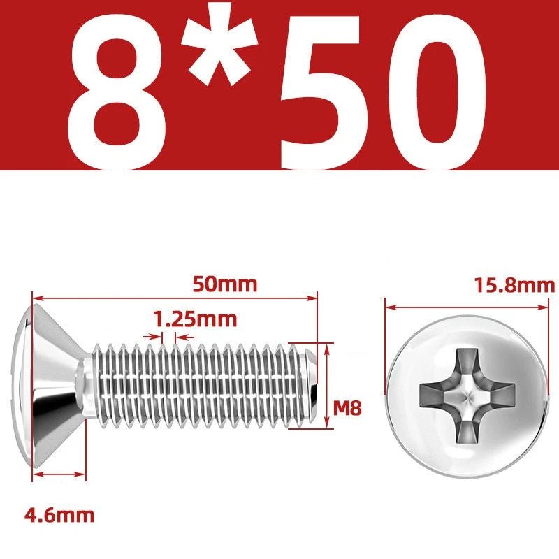 Phillips Oval Head Machine Screws Stainless Steel — M1.6 to M10, All Sizes - HomeDIYer