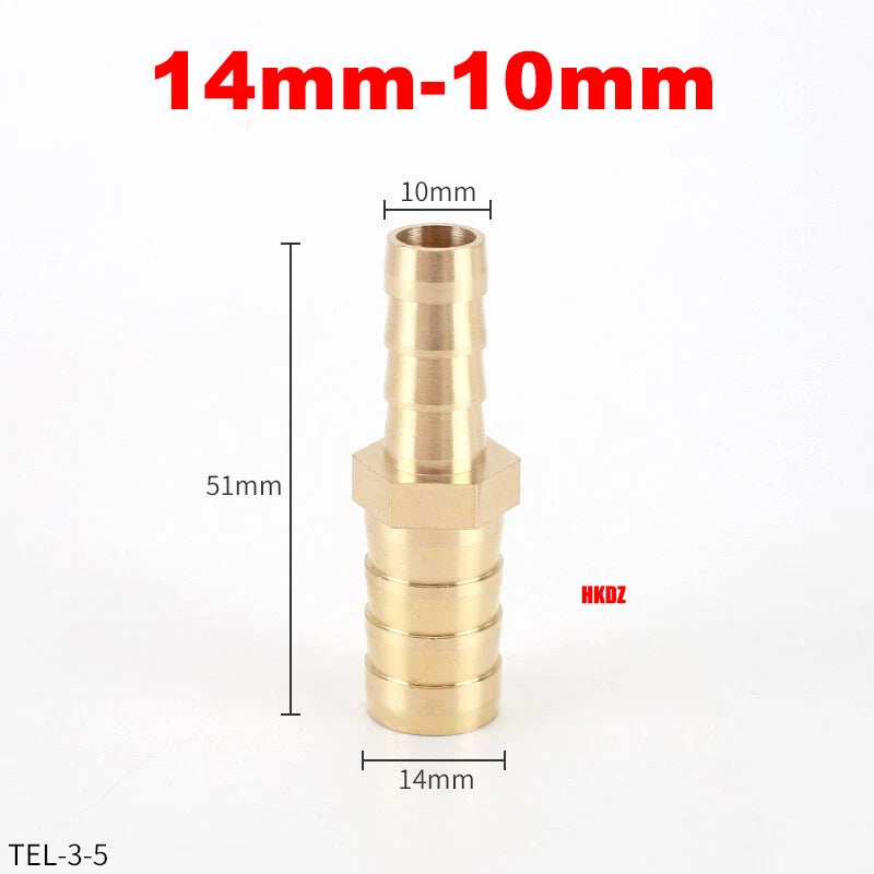 Brass Barbed Hosetail Straight Connector — Air Water Fuel Gas Hose Joiner