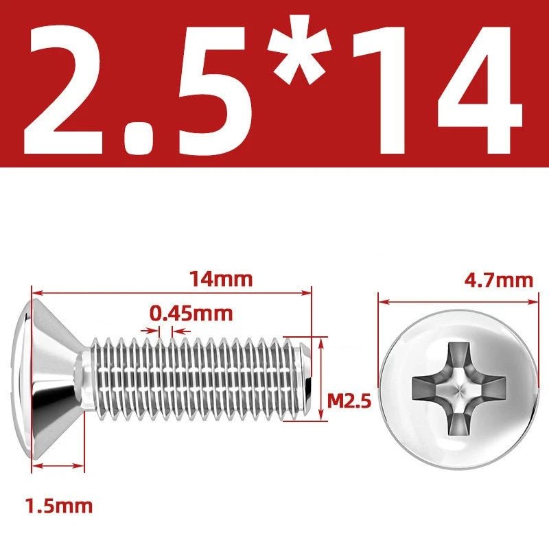 Phillips Oval Head Machine Screws Stainless Steel — M1.6 to M10, All Sizes - HomeDIYer