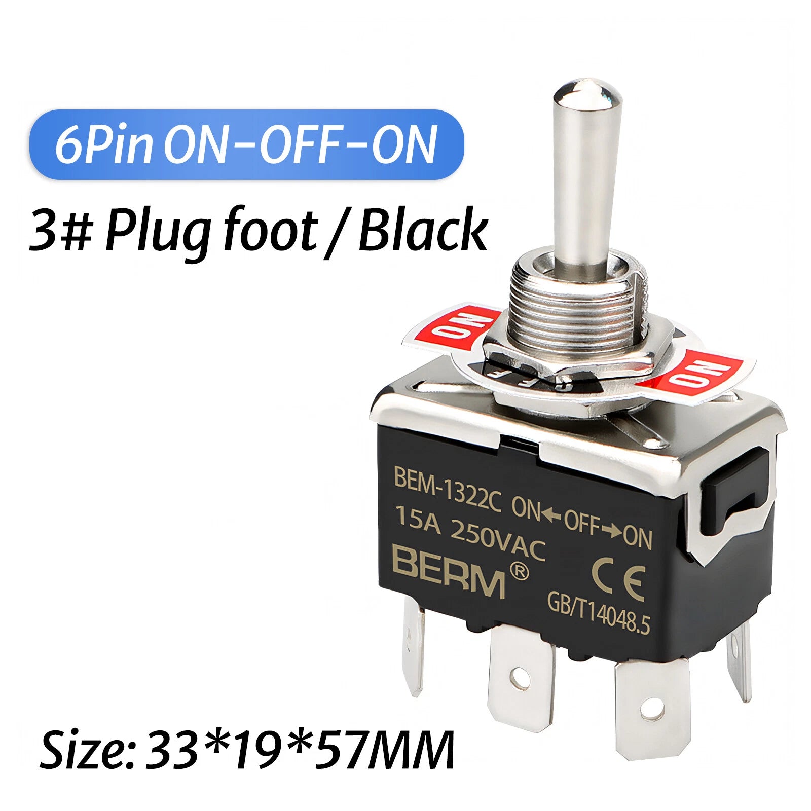Waterproof Heavy Duty Toggle Switch ON-OFF / ON-OFF-ON | 2–6 Pin | 15A 250V