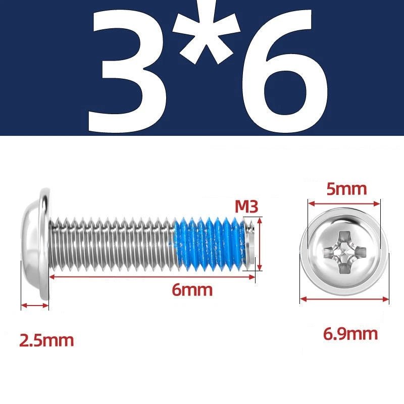 A2 Stainless Steel Phillips Flanged Button Head Machine Screws — M2 to M6, Built - In Washer Face - HomeDIYer