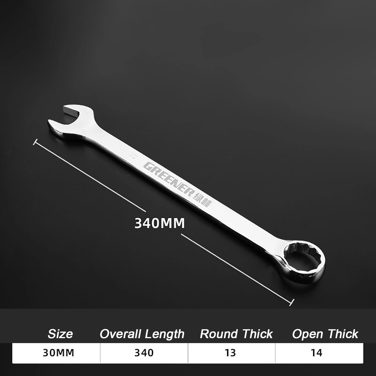 Spanner Combination Wrench CRV Open Ended Round Fixed Head Spanners 6mm - 30mm