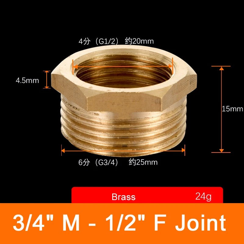 Brass Threaded Pipe Fittings 1/2" & 3/4" — Tee, Elbow, Joint, Cross, Cap & More
