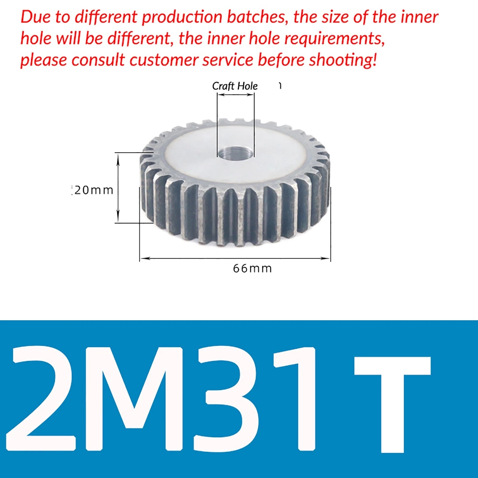 Mod 2 45# Steel Spur Gears Pinion Gear Thickn 20mm 10T - 100T Transmission Gear