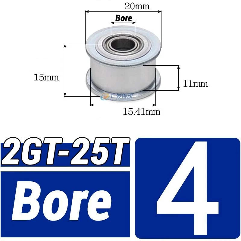 GT2 Timing Belt Pulley 16-100 Teeth 6-10mm Teeth Width Bore 3mm-25mm For 3D