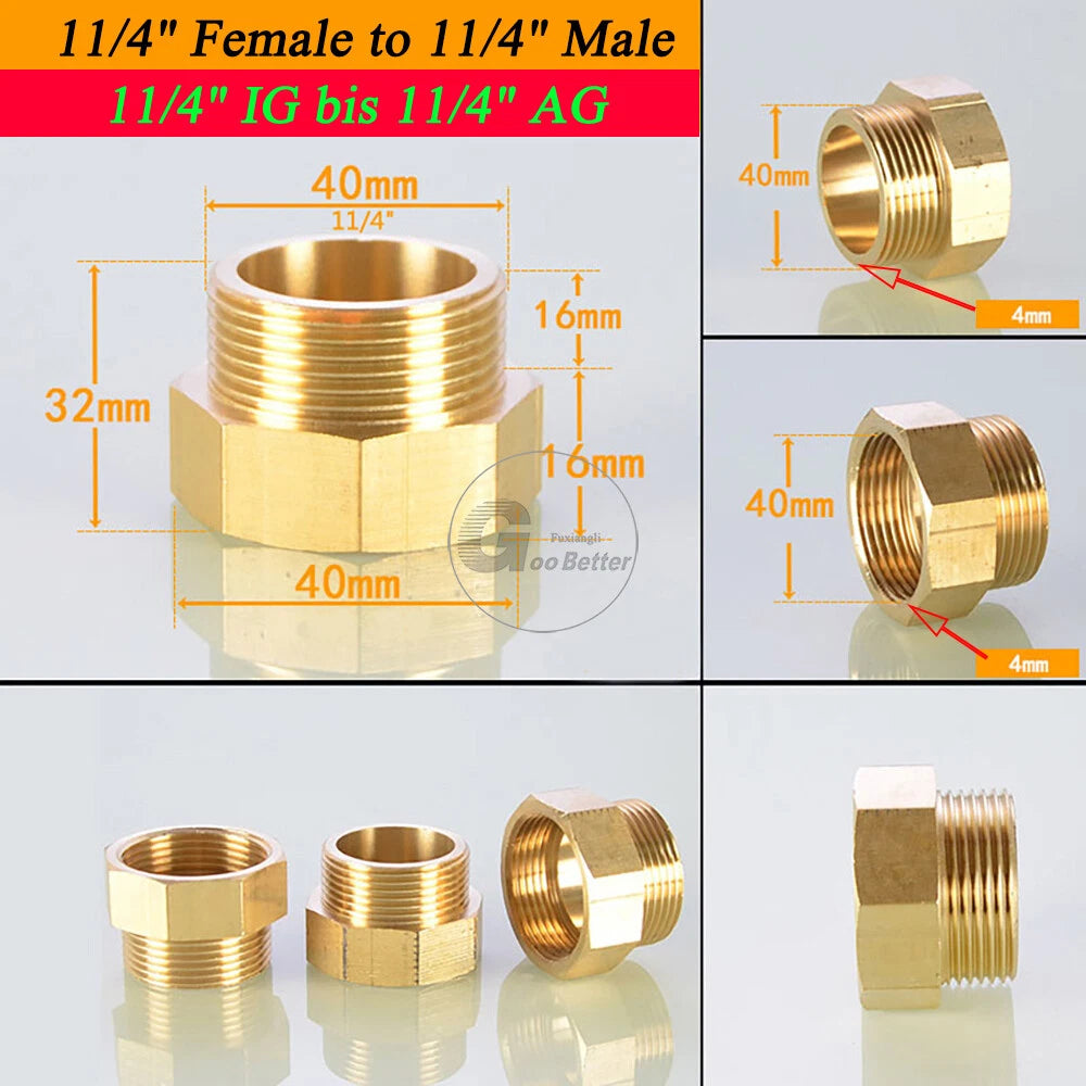BSPT Reducing Adapter Fittings — Brass Female to Male, 1/8" to 2"