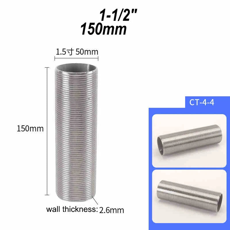 Male Thread Stud Rod A2 Stainless Steel Connector Pipe Fitting — 1/4" to 2"