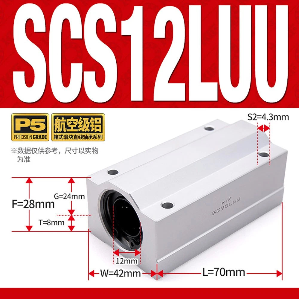 SCS/SBR/TBR/SC-VUU Linear Motion Ball Bearings Diameter 8~60mm Slide Bushing CNC