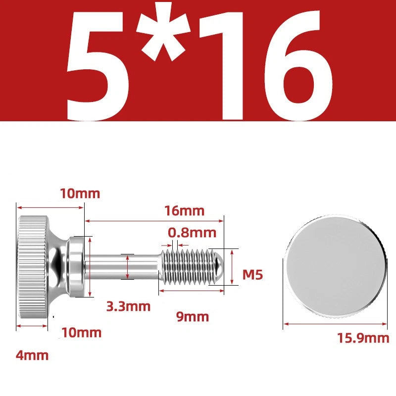 Knurled Thumb Screws Stainless Steel — M2 M2.5 M3 M4 M5 M6 M8 M10 Hand Knob Bolts