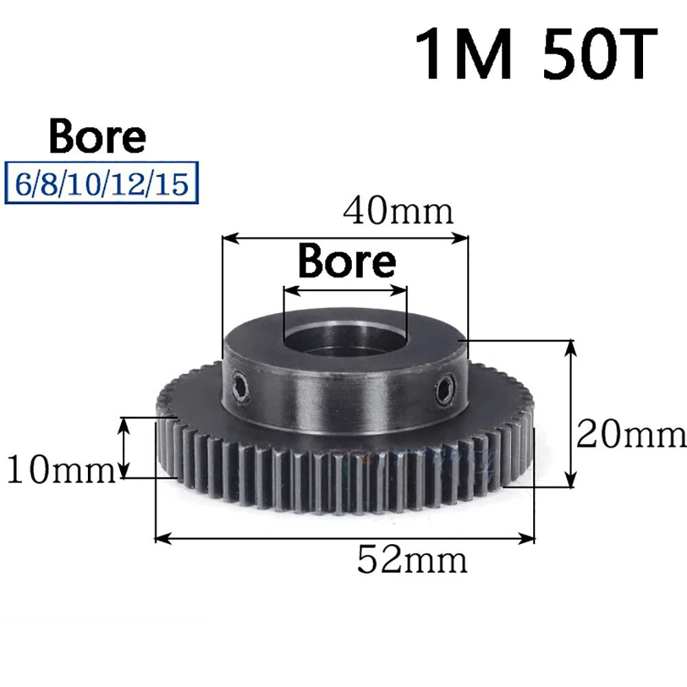 1 Mod 10T-100T Precision Spur Pinion Gear With Step 45# Steel Motor Gear x 1Pcs