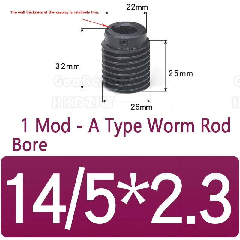 1 Modulus 20 Teeth Brass Worm Wheel Gear 1:20 Transmission Gear,Worm Rod Shaft