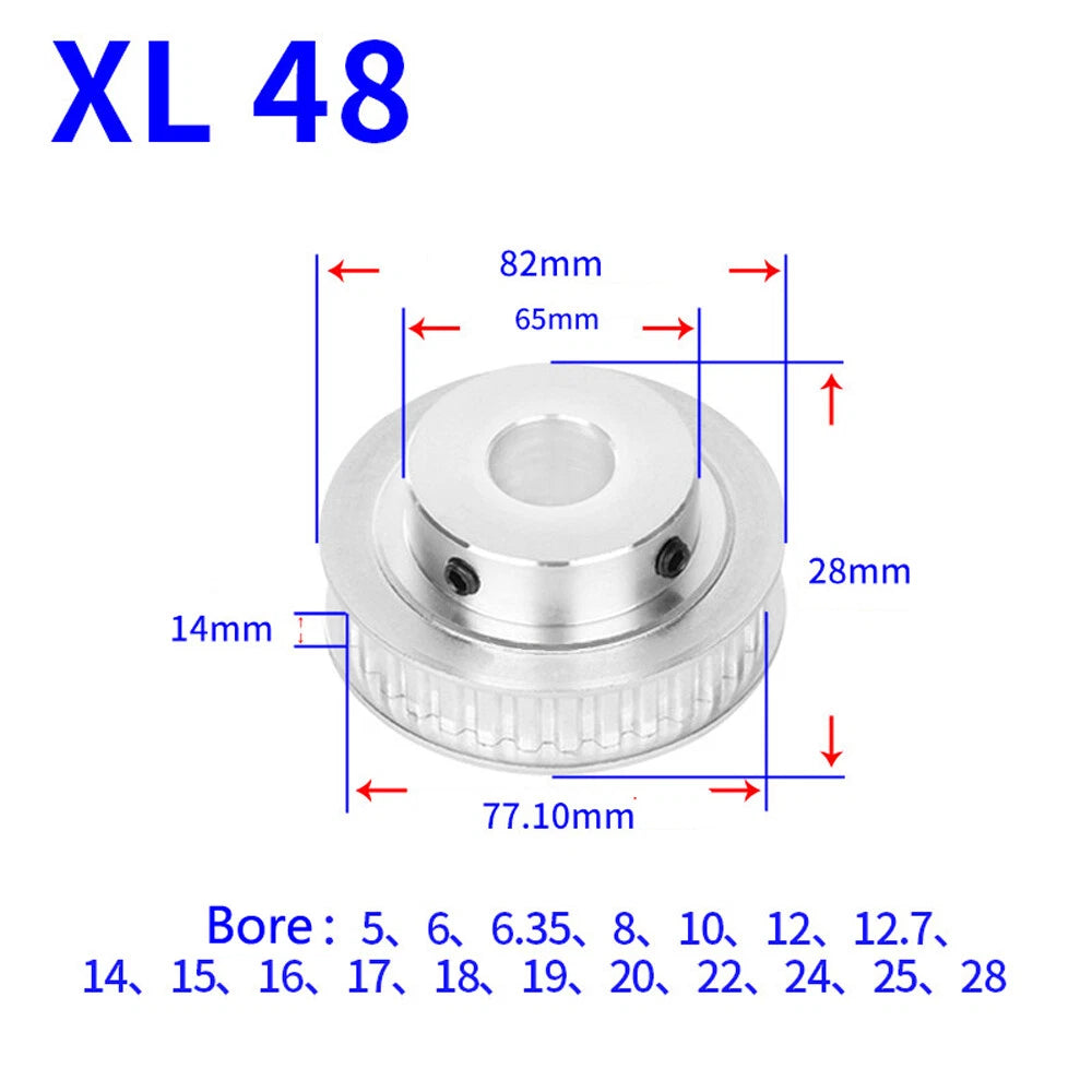 XL 15T-60T Timing Belt Pulley Pitch 5.08mm With Keyway Drive Pulleys Width 14mm