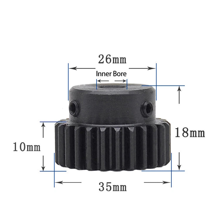 Mod 1 Steel 45# Spur Pinion Gear 10-39 Teeth Motor Gear 4-20mm Bore With Screw