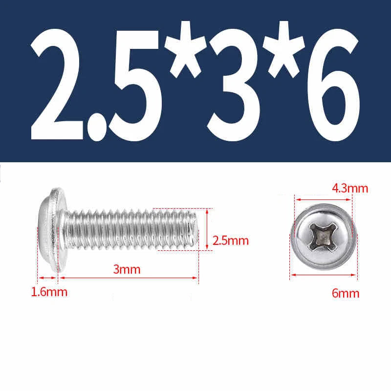 Phillips Flanged Pan Head Machine Screws M1.4 to M4 Multiple Lengths