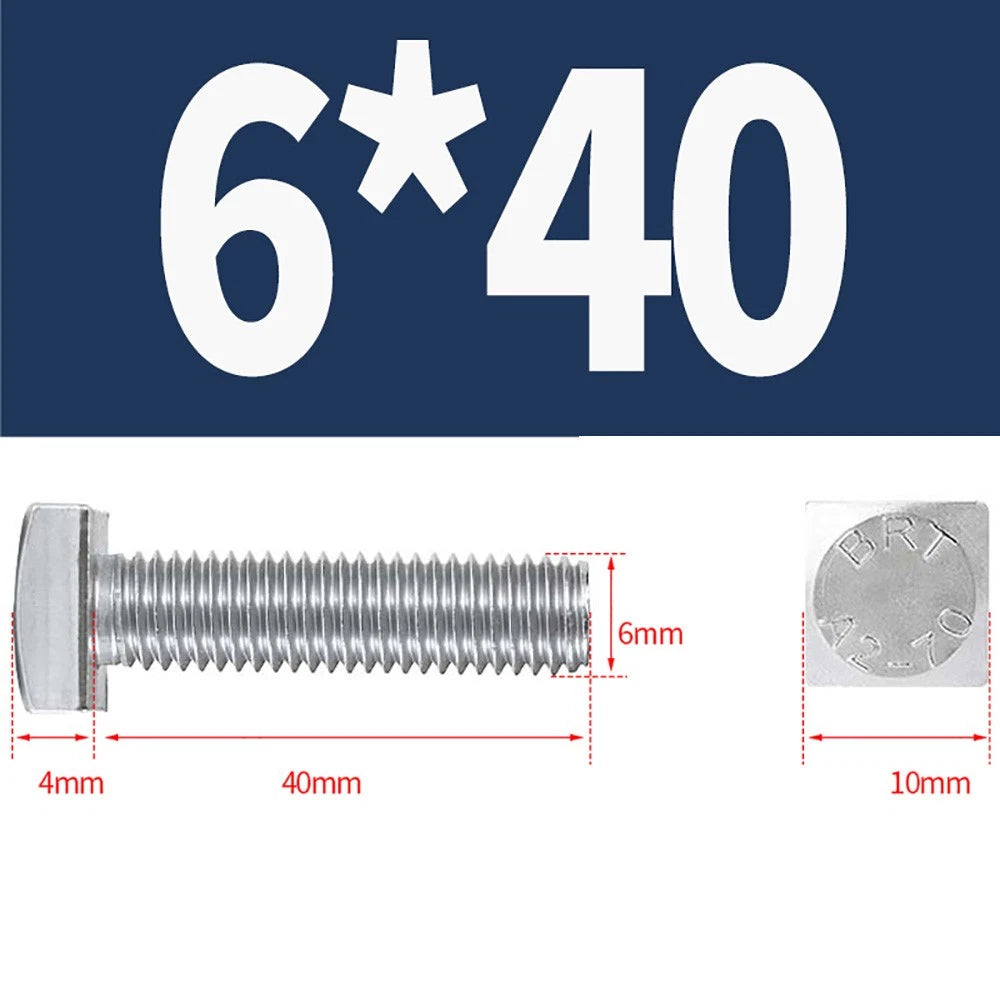 M4 M5 M6 Square Head Bolts Full Threaded – A2 304 Stainless Steel