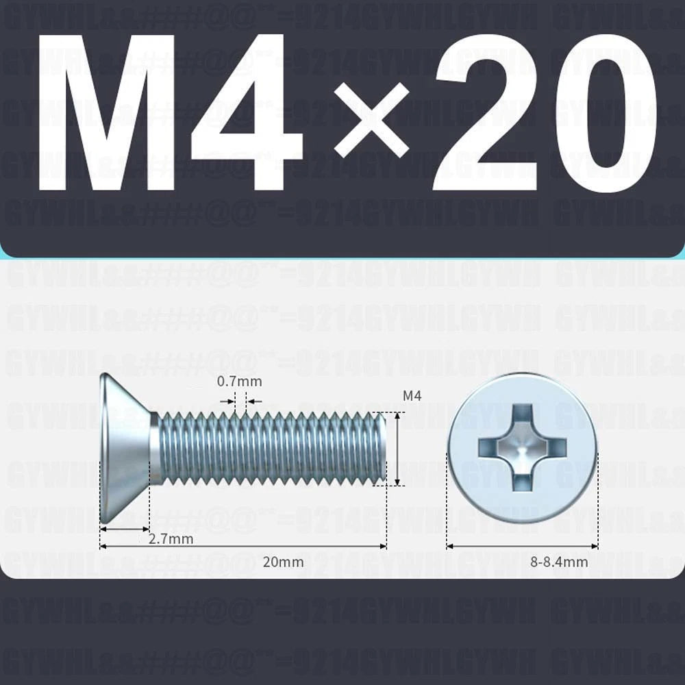 M3–M12 Zinc Plated Phillips Countersunk Machine Screws DIN 965 | Flat Head Bolts