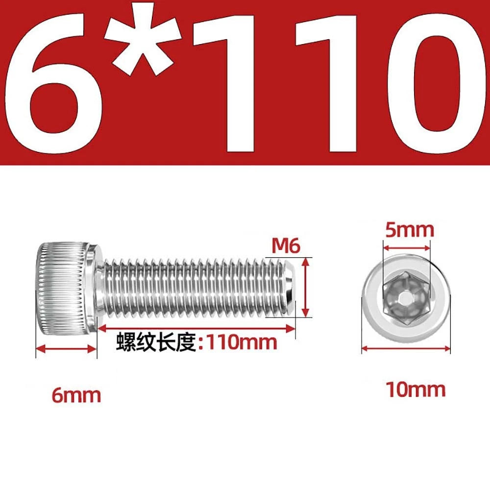 Socket Head Cap Screws – A2 Stainless Steel, M6 to M24, Hex Drive (DIN 912)