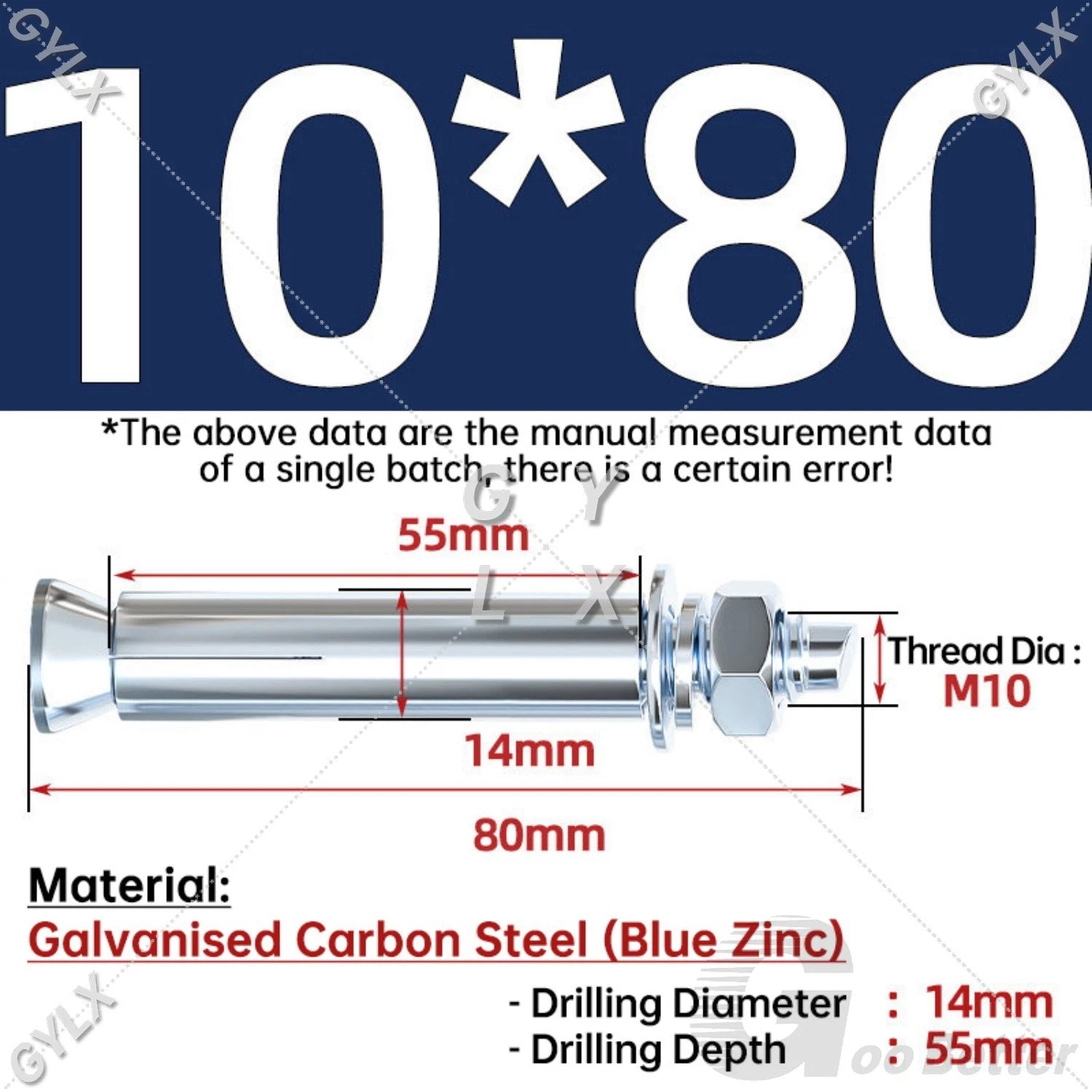 Concrete Expansion Bolts Wall Anchor Screws — M6 to M20 | Stainless Steel & Zinc Plated