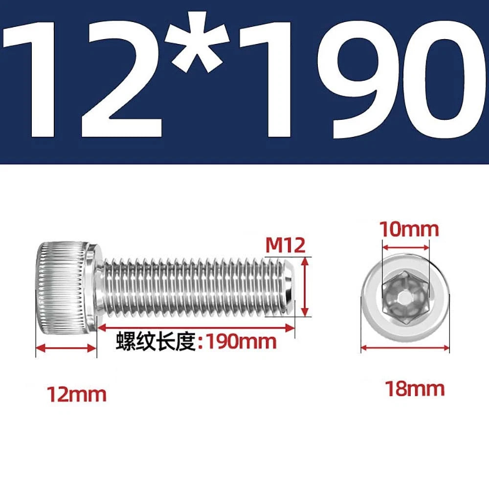 Socket Head Cap Screws – A2 Stainless Steel, M6 to M24, Hex Drive (DIN 912)