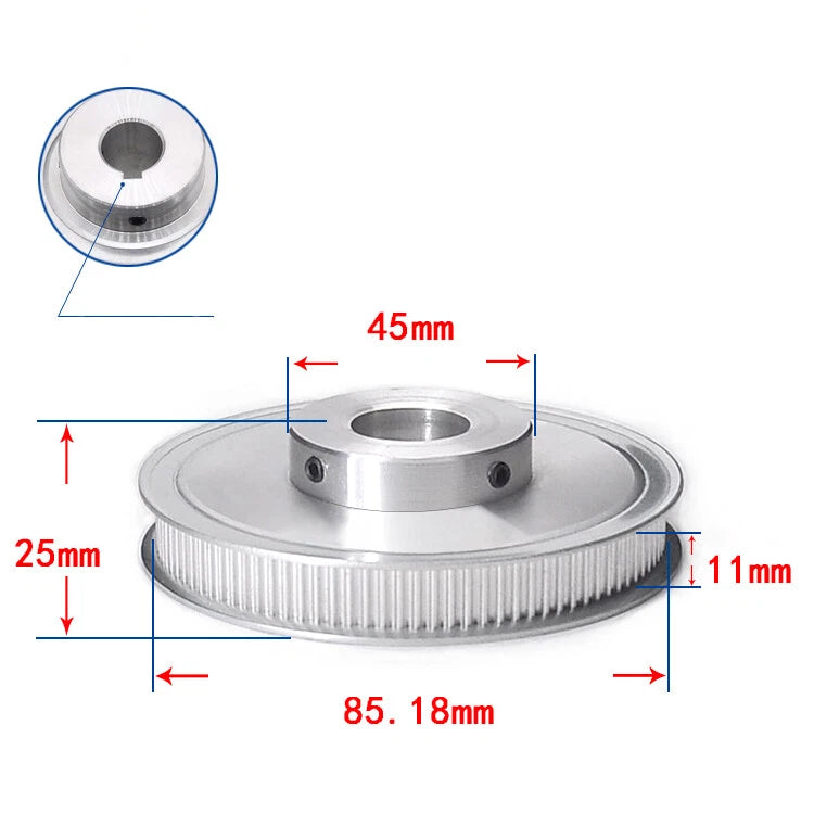 3M Timing Belt Drive Pulley BF-Type 15T-100T Bore 3-25mm For 10mm Width Belt