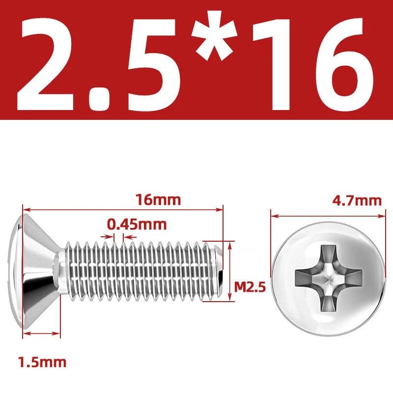 Phillips Oval Head Machine Screws Stainless Steel — M1.6 to M10, All Sizes - HomeDIYer