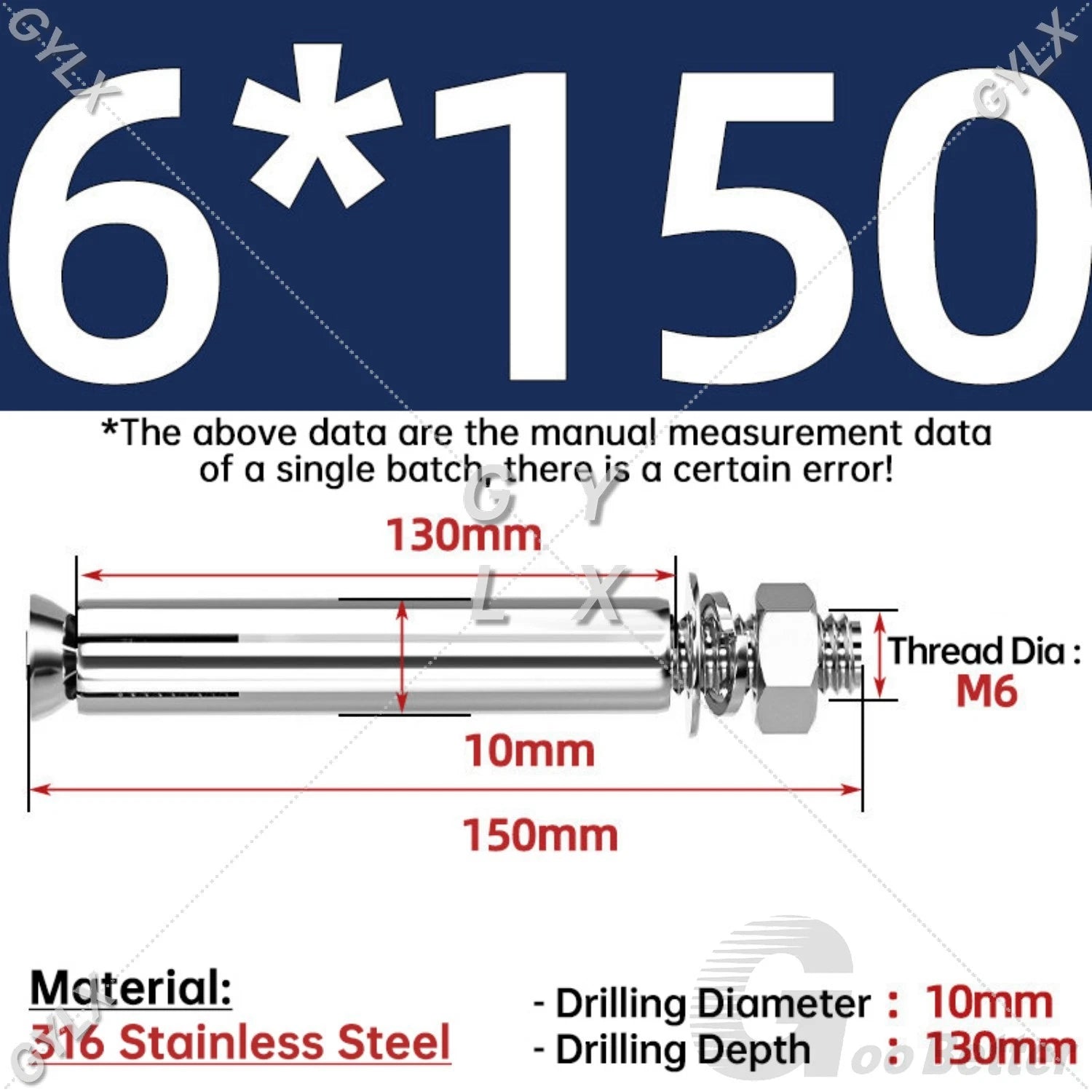 Concrete Expansion Bolts Wall Anchor Screws — M6 to M20 | Stainless Steel & Zinc Plated