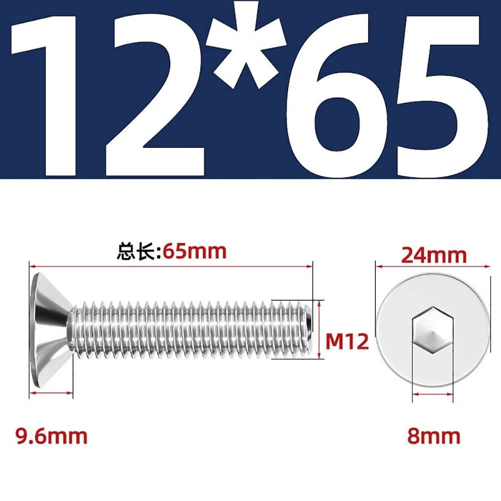 Countersunk Hex Socket Screws – A2 Stainless Steel, M2 to M16, DIN 7991, Fully Threaded