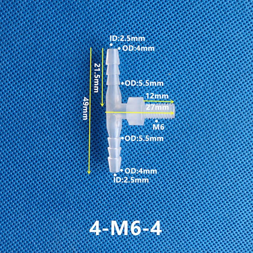 Plastic T Joiner Barbed X Male Thread Hose Connector Pipe Fittings Air Water