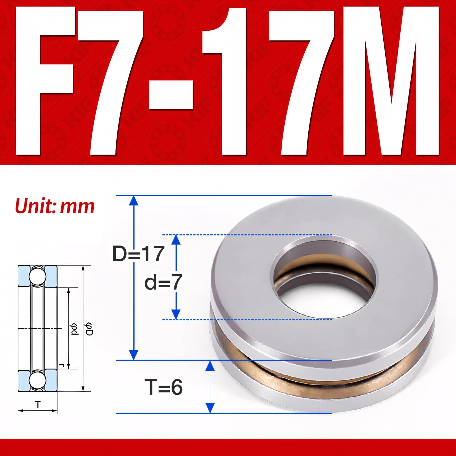 Plane Axial Ball Bearing Thrust Bearings F2-6M - F13-22M- 51100 - 51413 Series