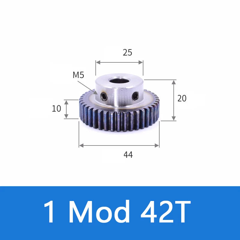 Spur Gears 1 Mod Transmission Gear With Step 45# Steel Pinion Motor Gear 12T~52T