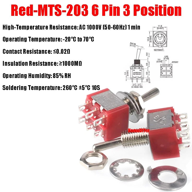 Mini Toggle Switch – MTS / SMTS / E-TEN / PS-102 / DS438 Series, 2 3 6-Pin Rocker Switches