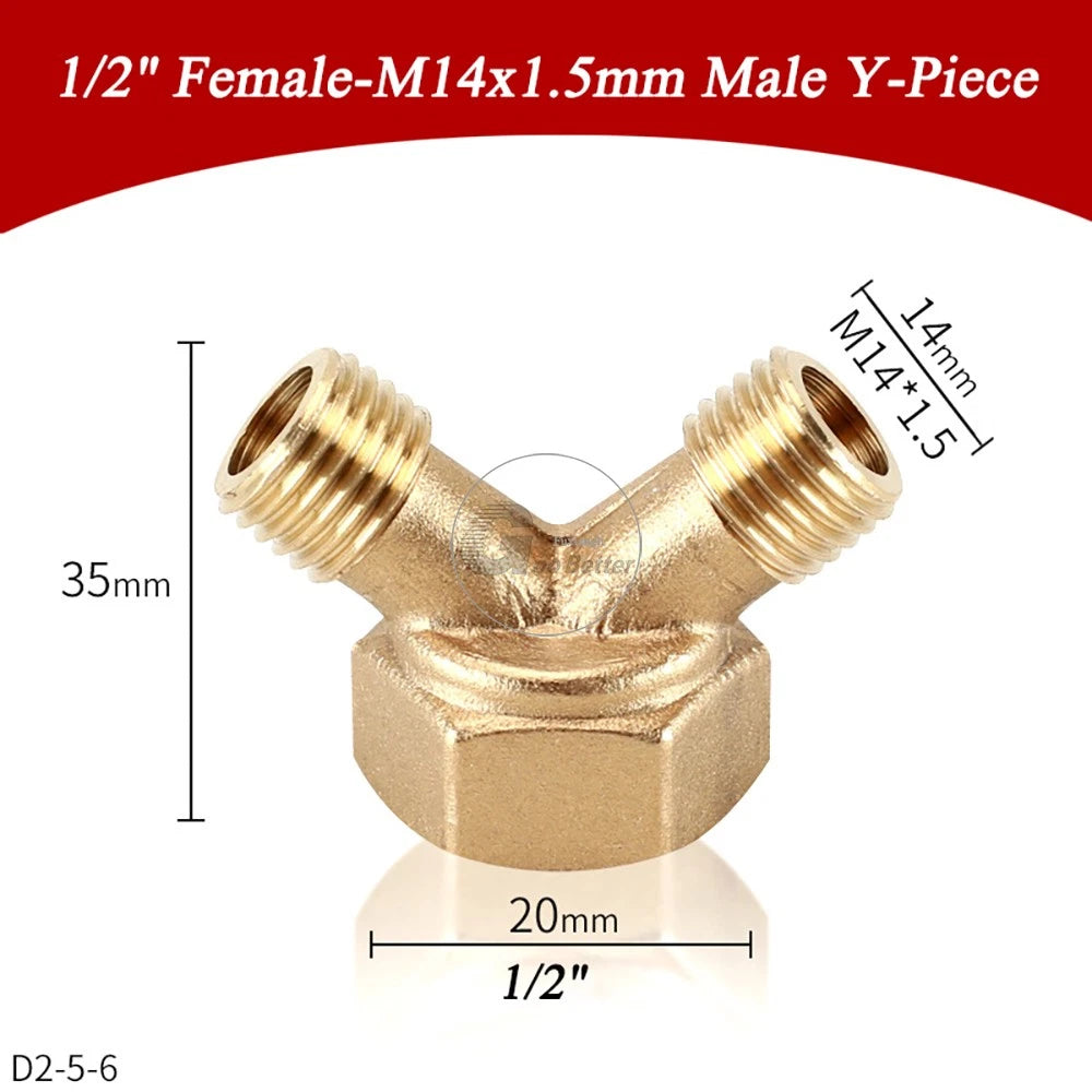 M14x1.5mm M22x1.5mm Brass Fittings — Elbow, Tee, Cross, Y-Piece & Adapter Sprayer Joints