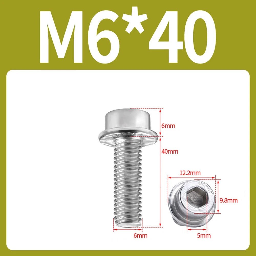 M5–M12 Flange Cap Head Hex Socket Screws – 304 Stainless Steel, Fully Threaded (8–60mm)