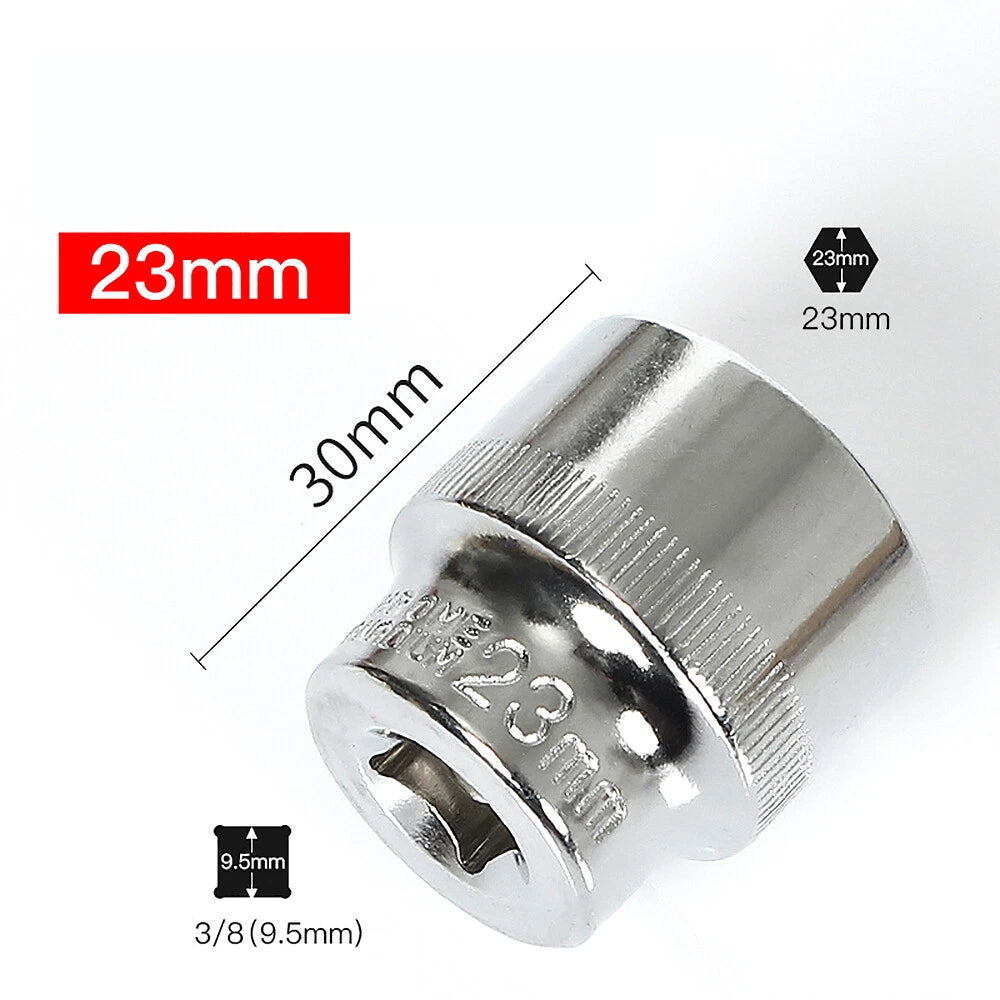 3/8" 6mm-24mm Hex Socket Drive Screwdriver Drill Set Ratchet Wrench Adapter Rod
