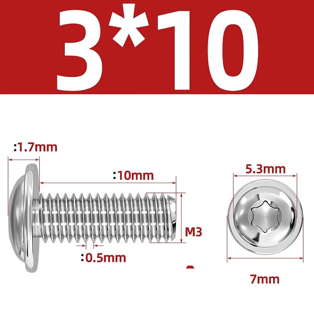 Torx Flanged Button Head Screws — 18 - 8 Stainless Steel, ISO 7380 - 2, M2 to M8 - HomeDIYer